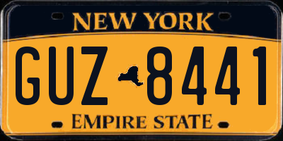 NY license plate GUZ8441