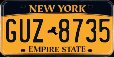 NY license plate GUZ8735