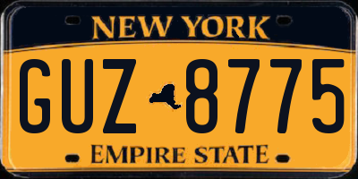 NY license plate GUZ8775