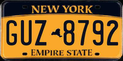 NY license plate GUZ8792