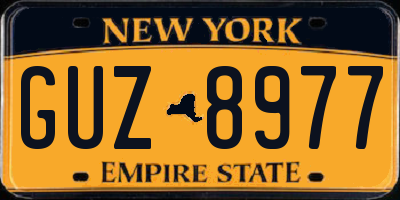NY license plate GUZ8977