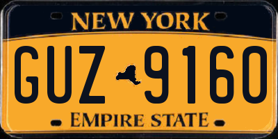 NY license plate GUZ9160