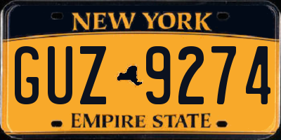 NY license plate GUZ9274