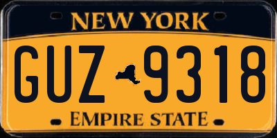 NY license plate GUZ9318
