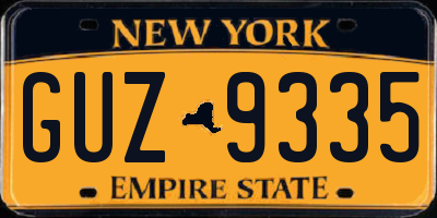 NY license plate GUZ9335