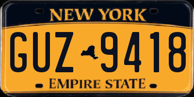 NY license plate GUZ9418