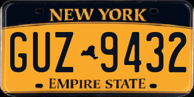 NY license plate GUZ9432