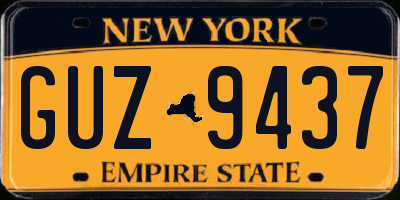NY license plate GUZ9437