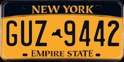 NY license plate GUZ9442