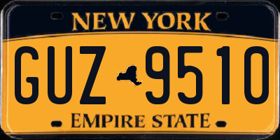 NY license plate GUZ9510