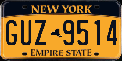NY license plate GUZ9514