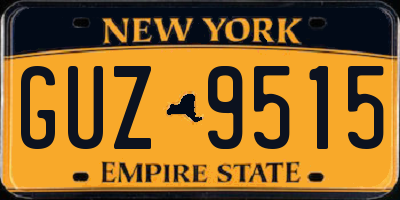 NY license plate GUZ9515