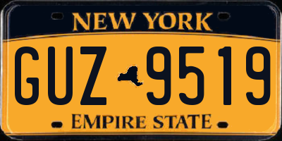 NY license plate GUZ9519
