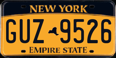 NY license plate GUZ9526