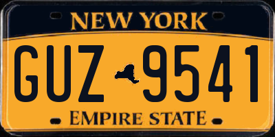 NY license plate GUZ9541