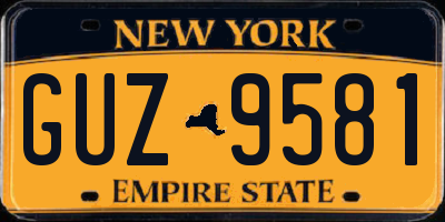 NY license plate GUZ9581