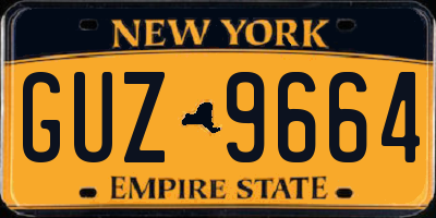 NY license plate GUZ9664