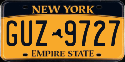 NY license plate GUZ9727