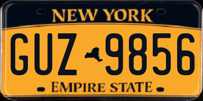 NY license plate GUZ9856