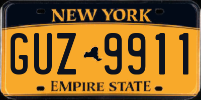 NY license plate GUZ9911