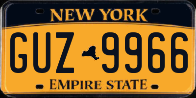 NY license plate GUZ9966