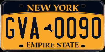 NY license plate GVA0090
