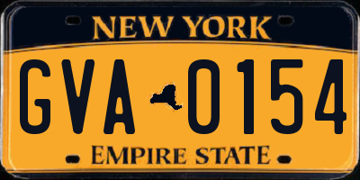 NY license plate GVA0154