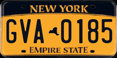 NY license plate GVA0185