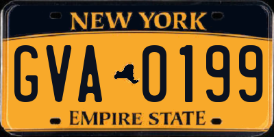 NY license plate GVA0199