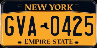 NY license plate GVA0425