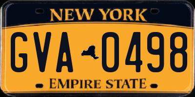 NY license plate GVA0498