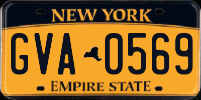 NY license plate GVA0569