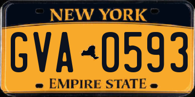 NY license plate GVA0593