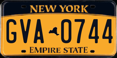 NY license plate GVA0744