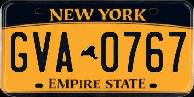 NY license plate GVA0767