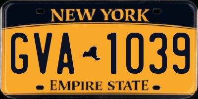 NY license plate GVA1039