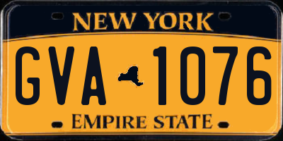 NY license plate GVA1076