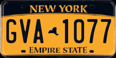NY license plate GVA1077