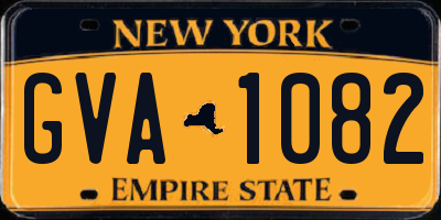NY license plate GVA1082