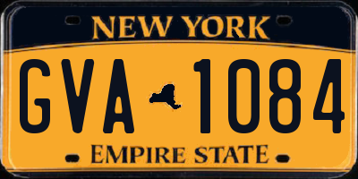 NY license plate GVA1084