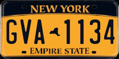 NY license plate GVA1134