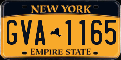NY license plate GVA1165
