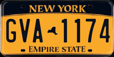 NY license plate GVA1174