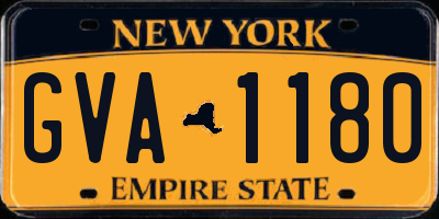 NY license plate GVA1180