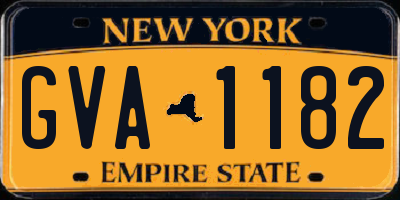 NY license plate GVA1182