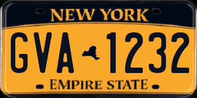 NY license plate GVA1232
