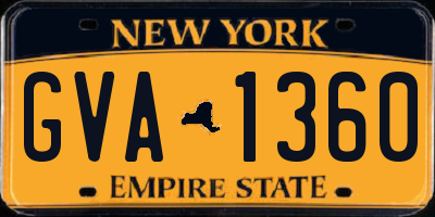 NY license plate GVA1360