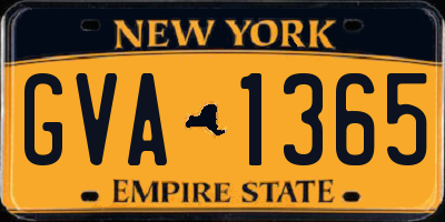 NY license plate GVA1365