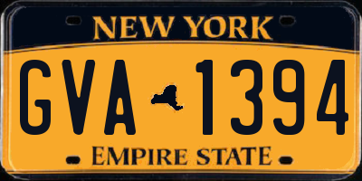NY license plate GVA1394