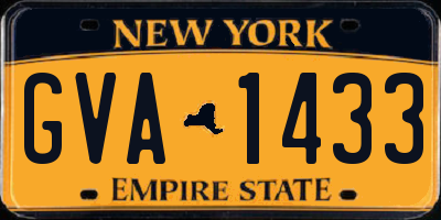 NY license plate GVA1433